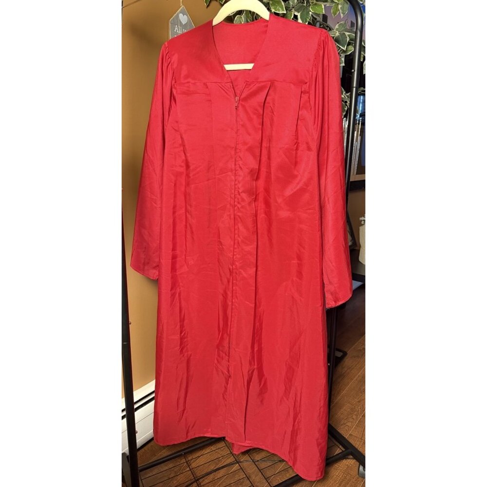 Graduation Cap and Gown Bachelor Bright Red Unisex, One Size youth-Adult